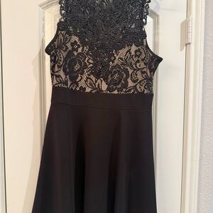 Trixxi Black and Cream Lace Dress
